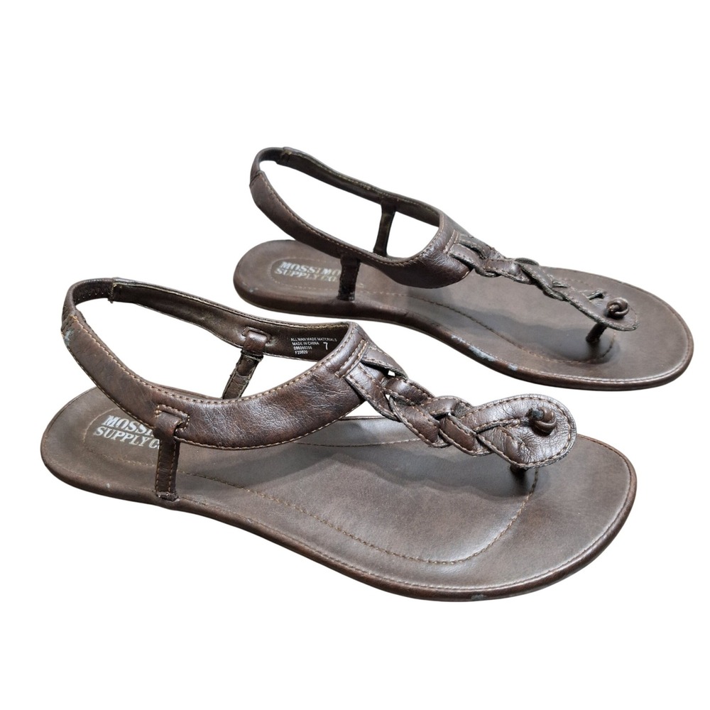 Mossimo Supply Co Women's Size 7 Brown Braided Thong Slingback Sandals 90s Style